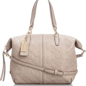Coach Bleeker embossed leather satchel